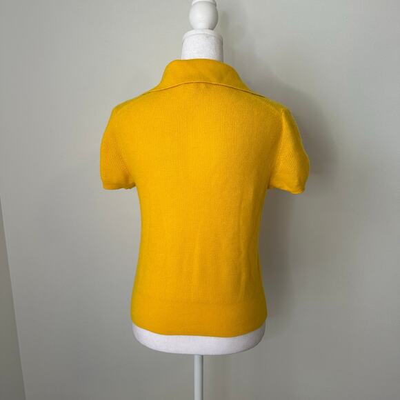 J. Crew dark yellow cashmere knit short sleeve sweater top size S - Picture 4 of 13